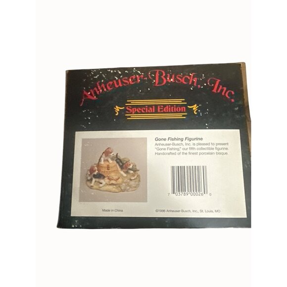 Anheuser-Busch Gone Fishing Special Edition Figurine 1996 Box + COA - Picture 5 of 6